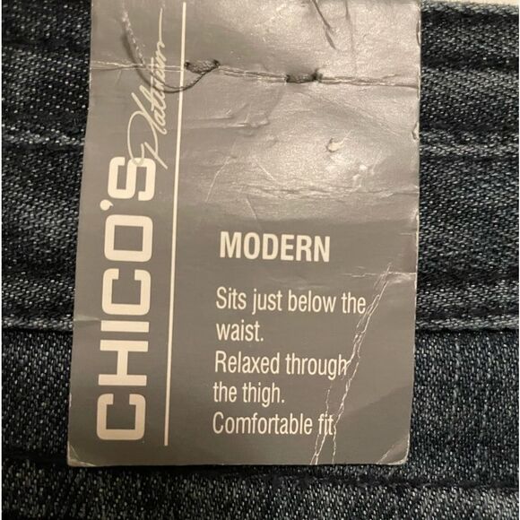 NEW CHICO’S | Platinum denim jeans modern 1 short - Picture 7 of 8
